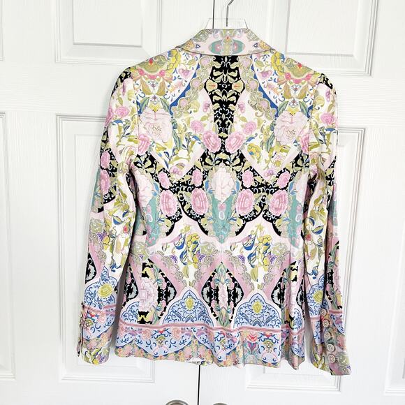 Elie Tahari The Skylar Linen-blend Blazer in Summer Damask Print - Picture 8 of 9